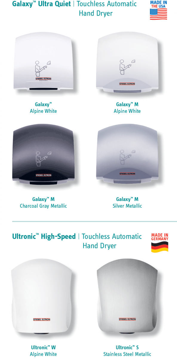 Available Touchless Automatic Hand Dryer Finishes